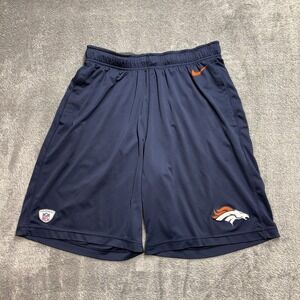 Nike Dri Fit Denver Broncos Shorts Mens M Navy NFL Training Athletic